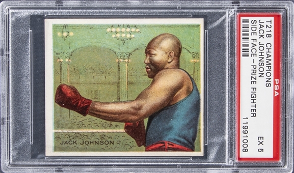 1910 T218 Champions Jack Johnson, Side Face - Prize Fighter – PSA EX 5